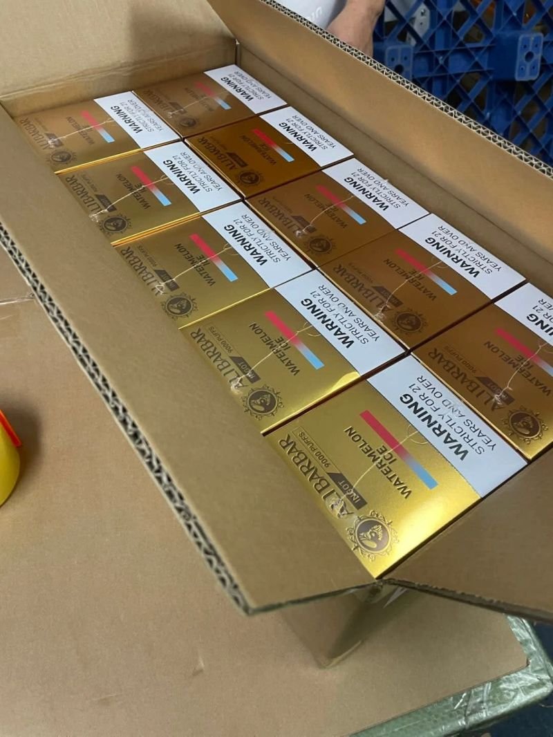 Box of genuine Alibarbar disposable vapes ready to ship from Vape Shop AUS